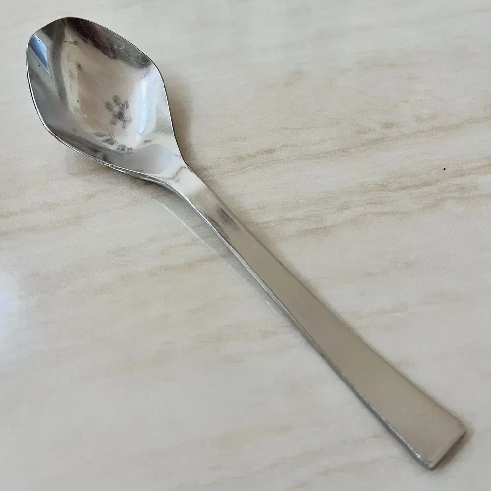 2pc UNITED SILVER USI11 Stainless Soup Spoon Diamond Shape Satin Frosted Japan